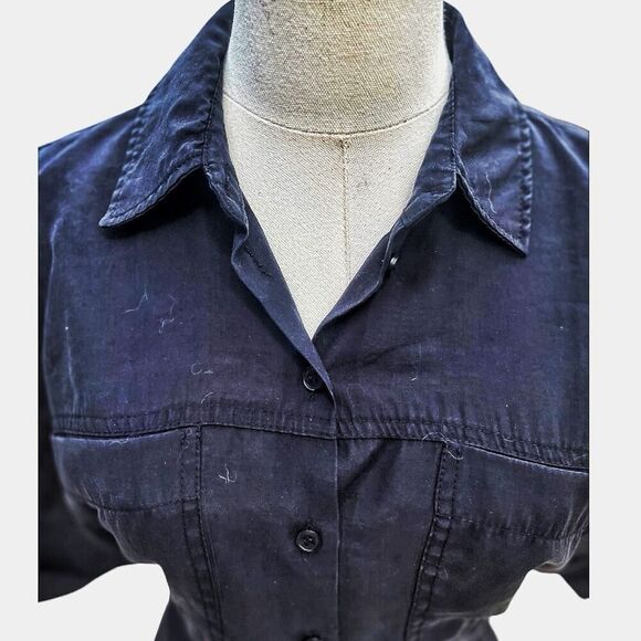 Zara Black Cotton Shirt Dress Size Small - Picture 7 of 8